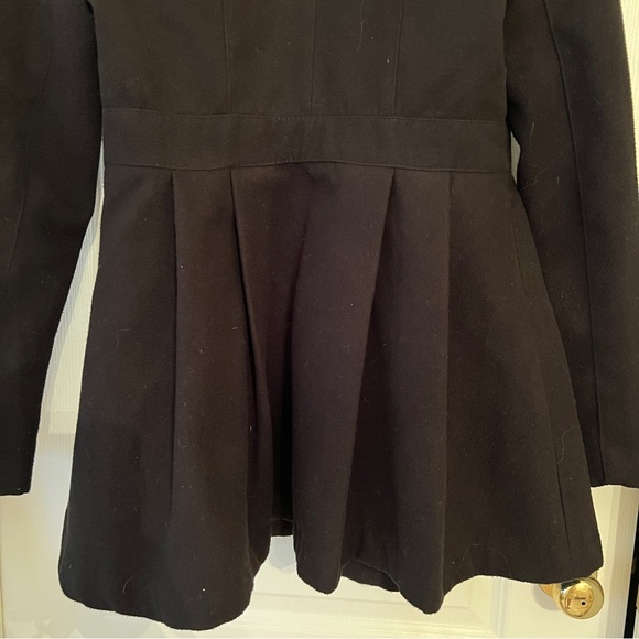 Black Flared Pea Coat - Picture 6 of 7